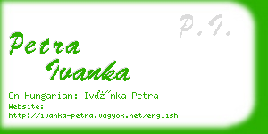 petra ivanka business card